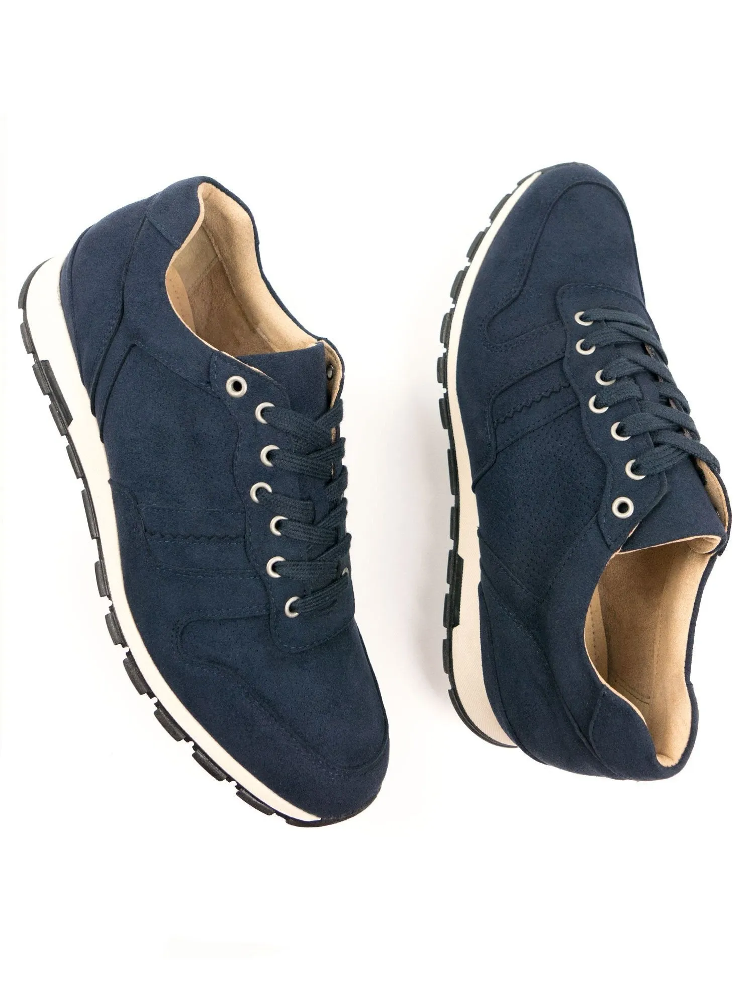 Men's Milan Trainers by Will's Vegan Shoes (Dark Blue, Black)