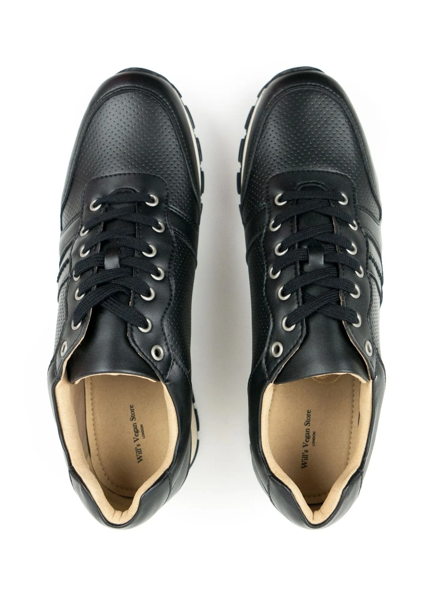 Men's Milan Trainers by Will's Vegan Shoes (Dark Blue, Black)