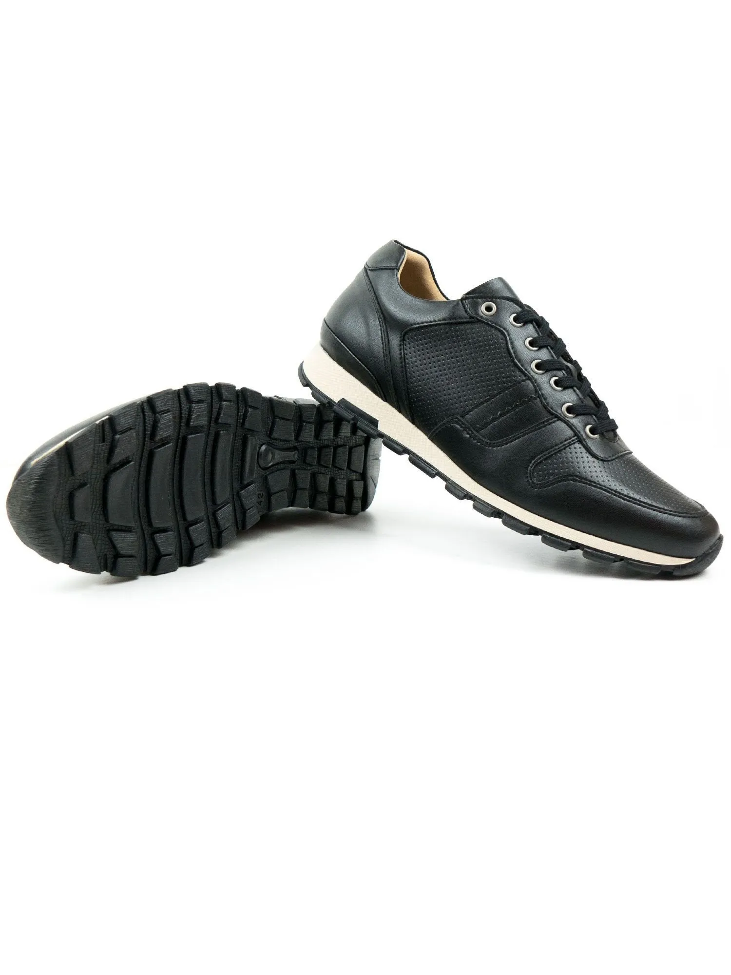 Men's Milan Trainers by Will's Vegan Shoes (Dark Blue, Black)