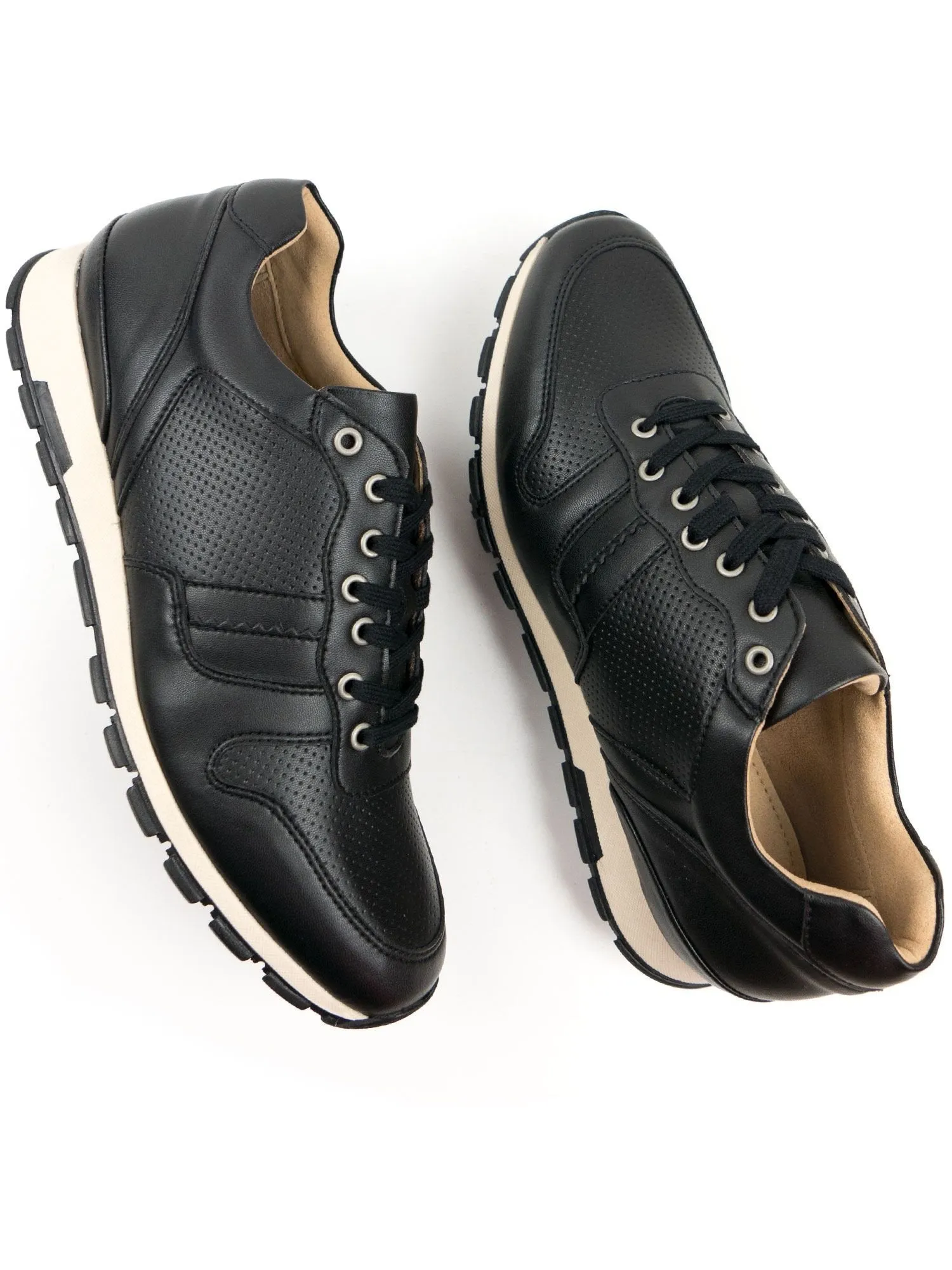 Men's Milan Trainers by Will's Vegan Shoes (Dark Blue, Black)