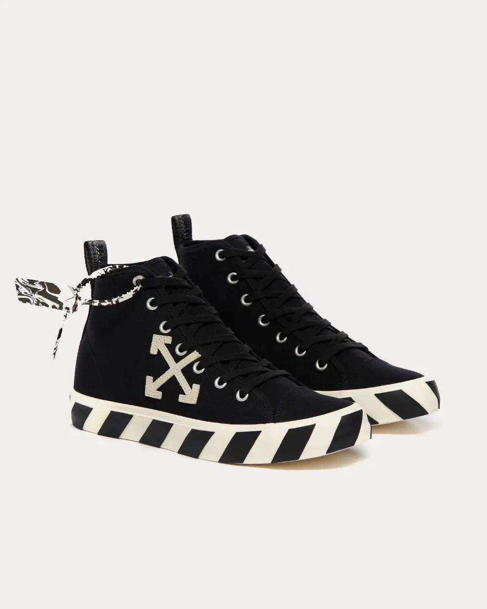 Mid Vulcanized Black High Top Sneakers