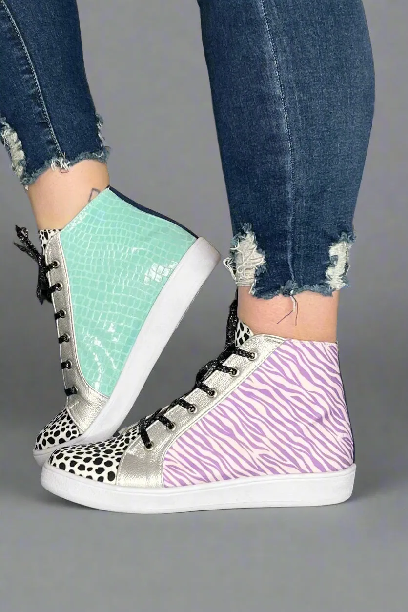 Miel High Top Sneaker - Purple/Aqua