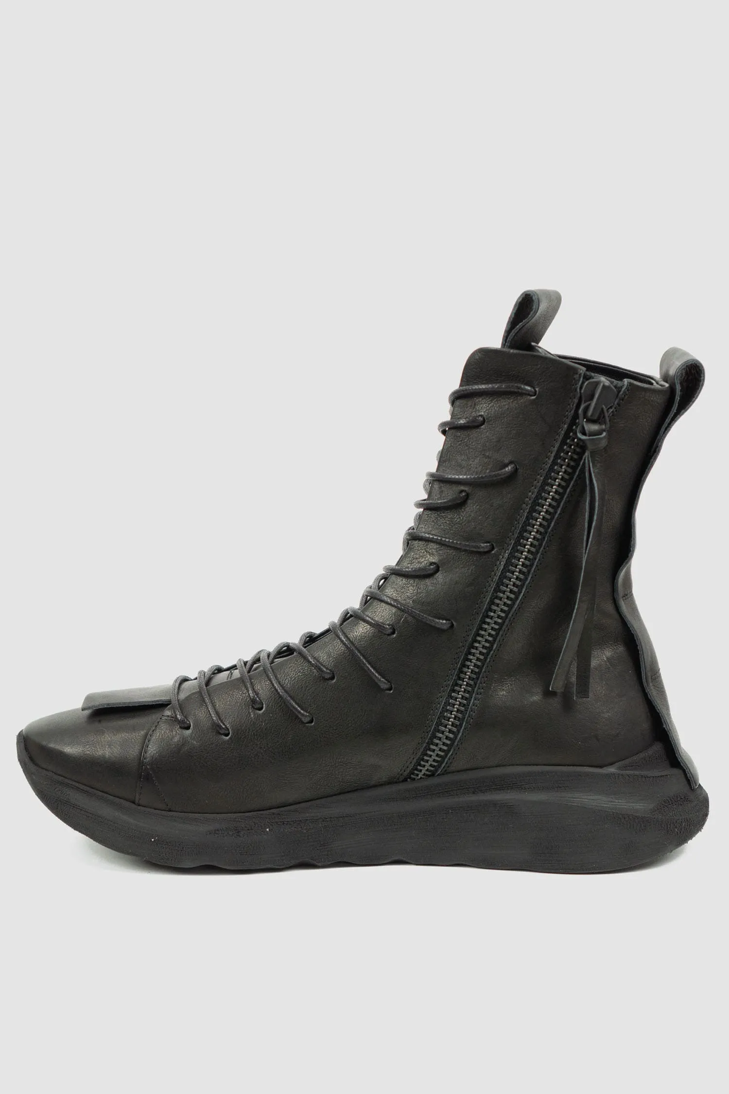 Multi Lacing High Top Leather Sneakers