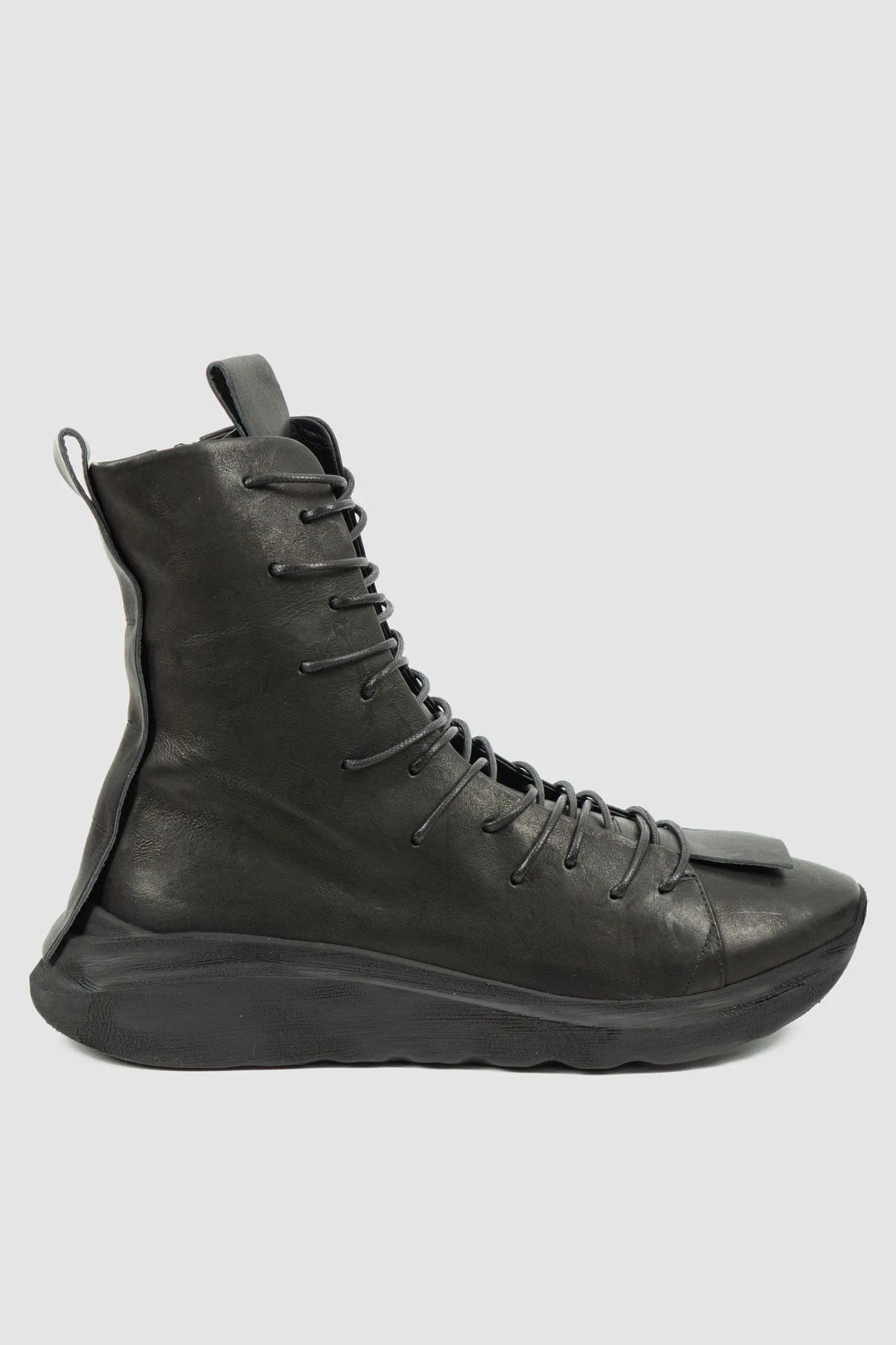 Multi Lacing High Top Leather Sneakers