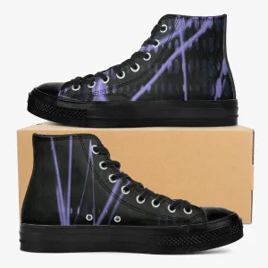 Officially Sexy Purple Laser High-Top Canvas Shoes - Black