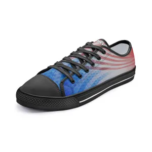 Patriotic Unisex Low Top Canvas with Red, White, and Blue Stars and Stripes