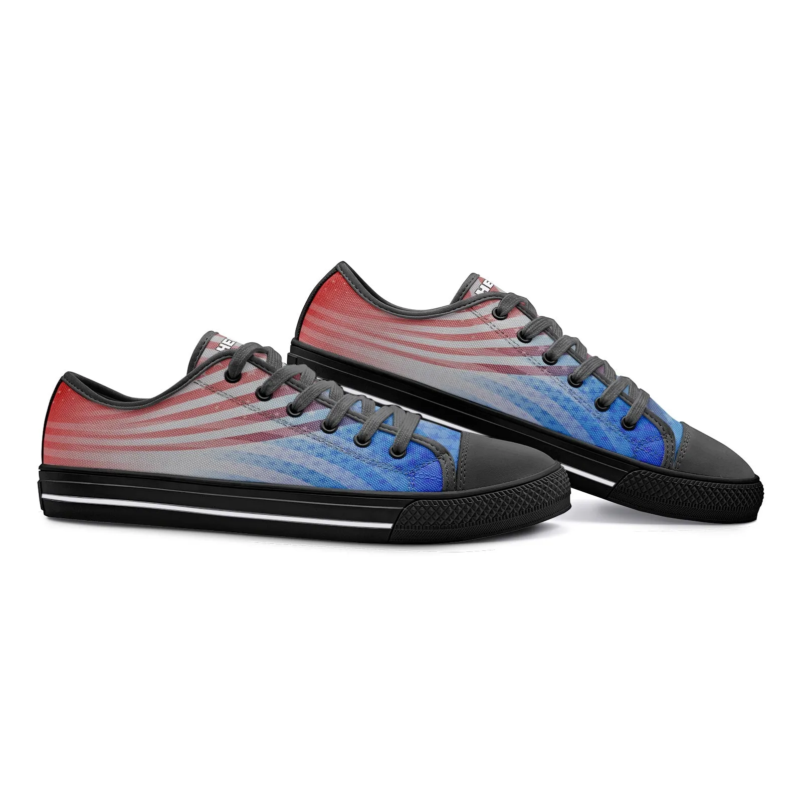 Patriotic Unisex Low Top Canvas with Red, White, and Blue Stars and Stripes