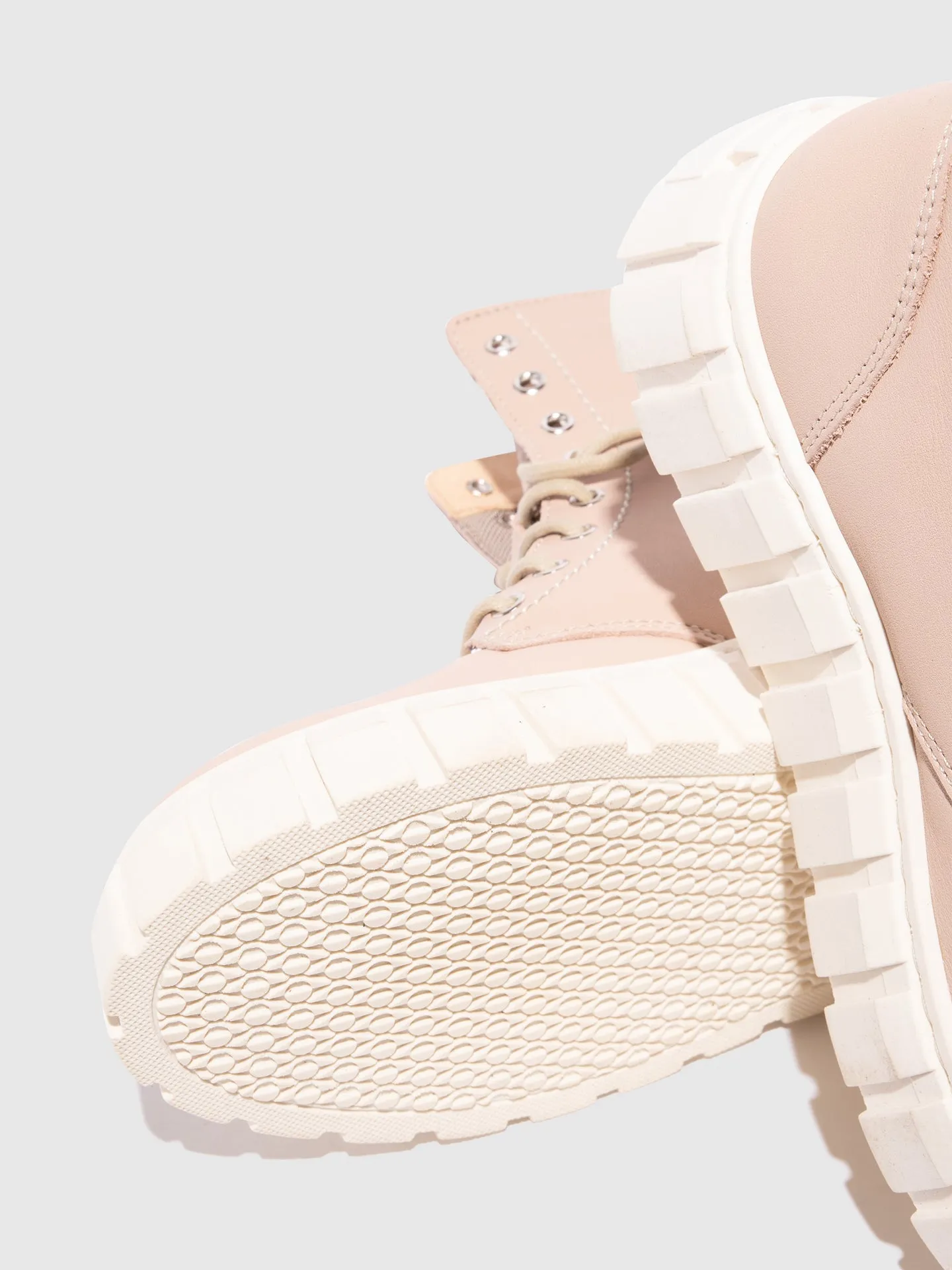 Pink Lace-up Boots