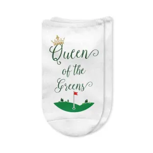 Queen of the Greens Golf Socks – Fun No-Show Socks for Women