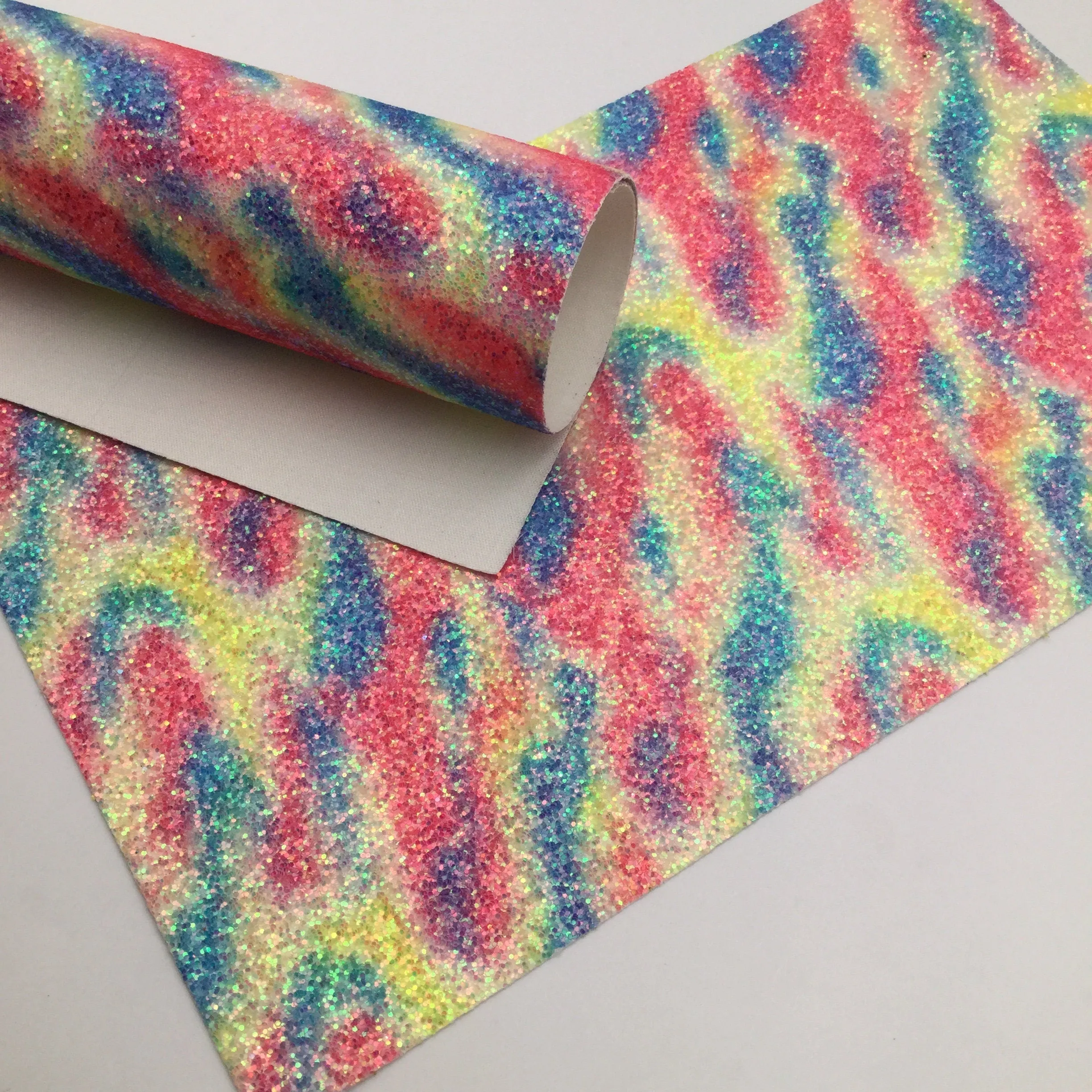 RAINBOW SWIRL Chunky Glitter Canvas Sheet