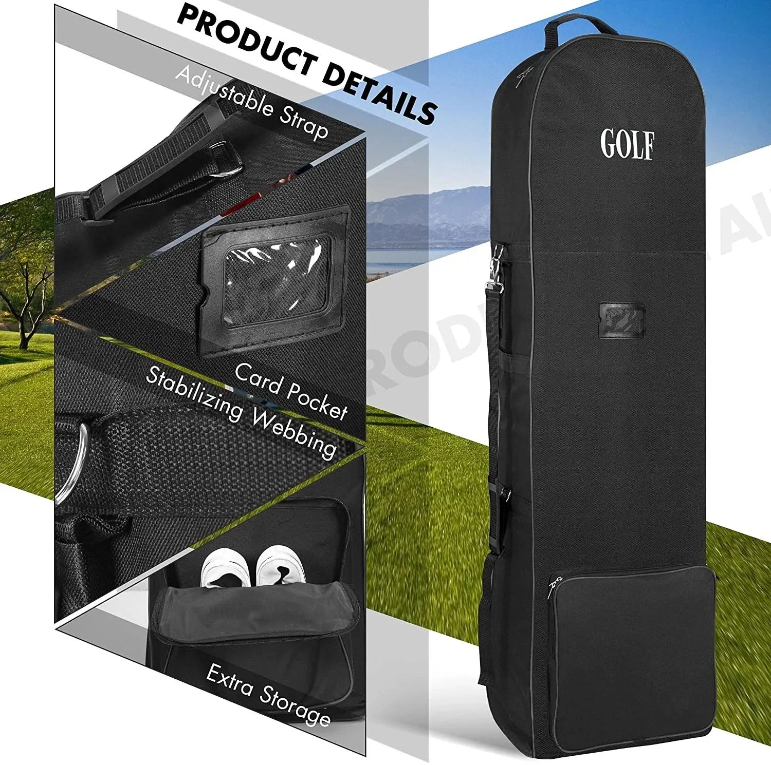 Soft Golf Travel Bag with Wheels – Large Capacity 600D Aviation Storage Bag