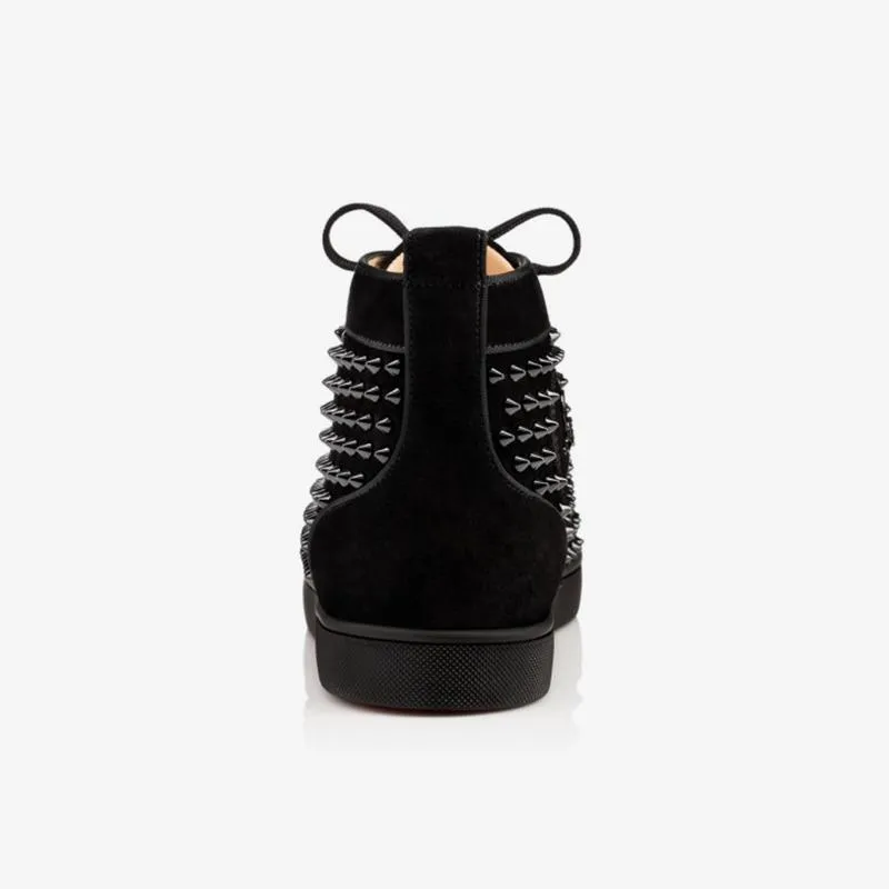 Spikes Black Calkf Suede High-top Sneakers