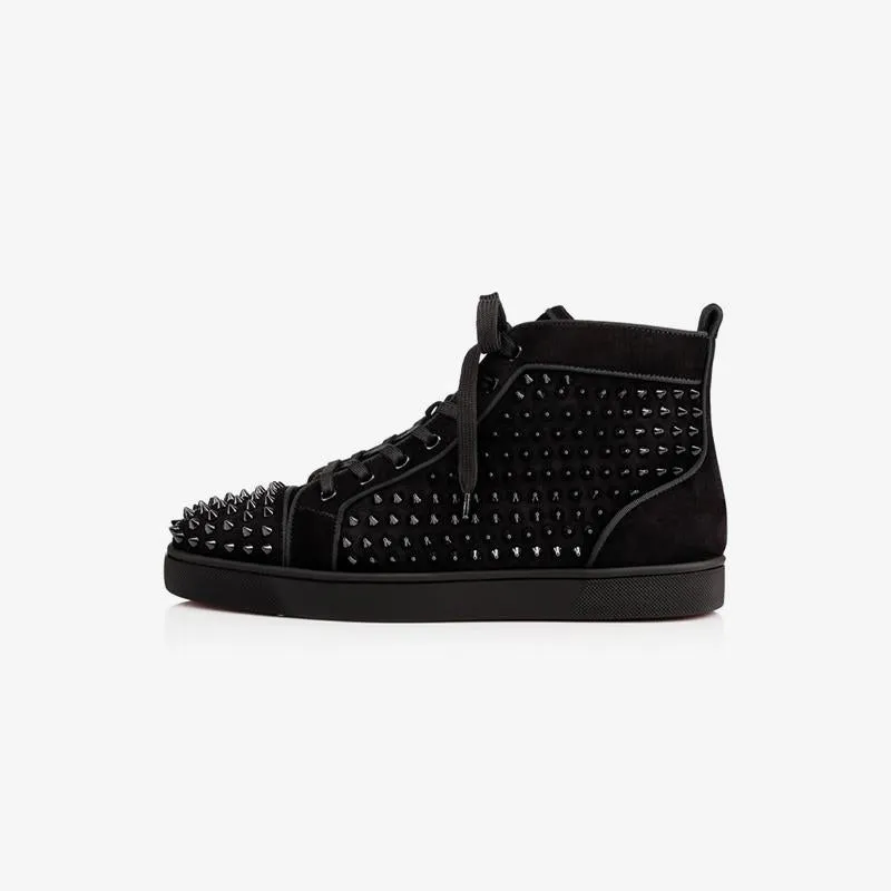 Spikes Black Calkf Suede High-top Sneakers