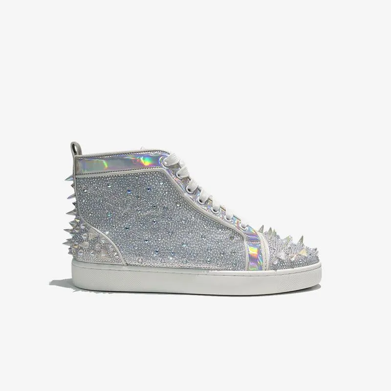 Spikes Silver Strass High-top Sneakers
