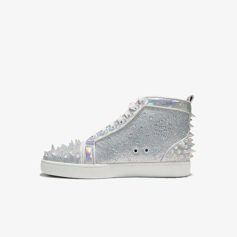 Spikes Silver Strass High-top Sneakers