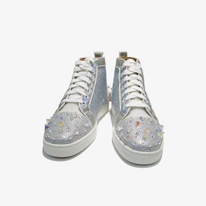 Spikes Silver Strass High-top Sneakers