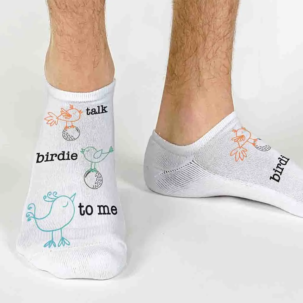 Talk Birdie to Me" Golf Socks – Funny No-Show Socks for Golfers