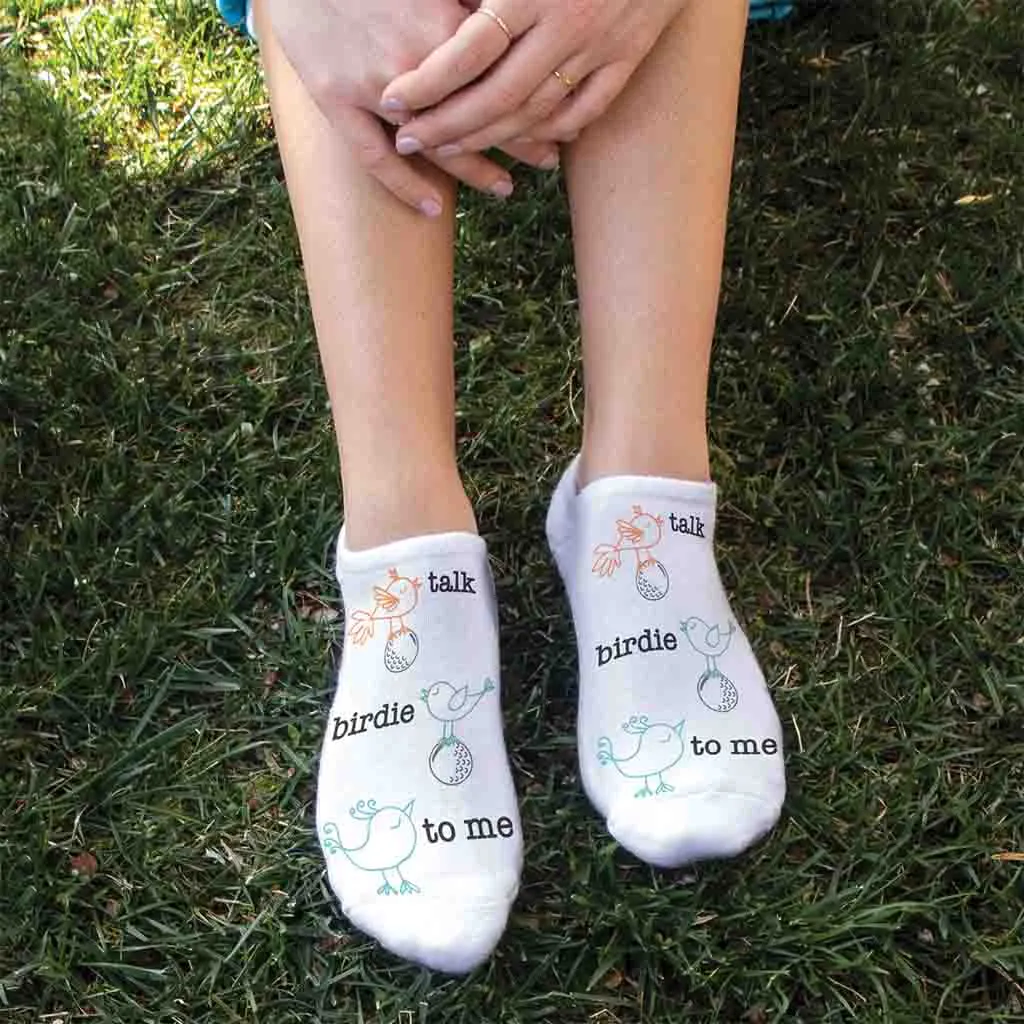 Talk Birdie to Me" Golf Socks – Funny No-Show Socks for Golfers