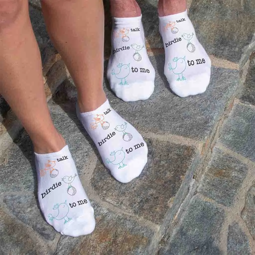 Talk Birdie to Me" Golf Socks – Funny No-Show Socks for Golfers