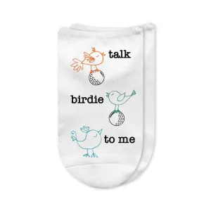 Talk Birdie to Me" Golf Socks – Funny No-Show Socks for Golfers