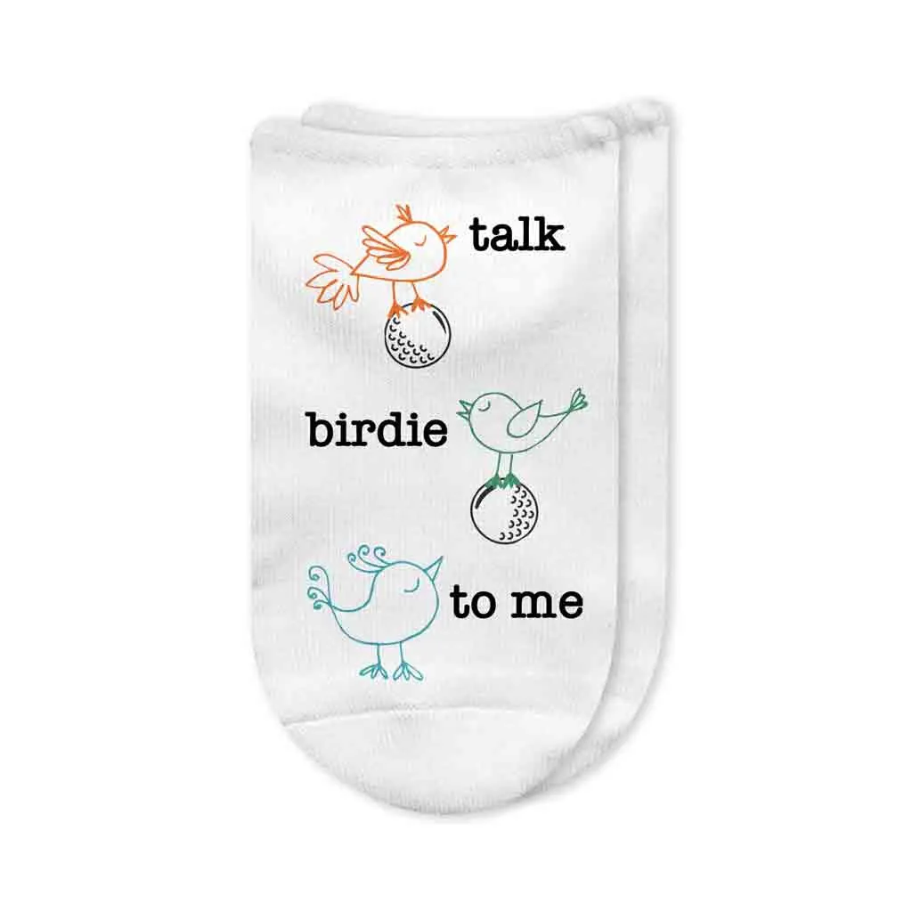 Talk Birdie to Me" Golf Socks – Funny No-Show Socks for Golfers