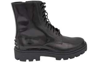 Tods Mens Leather Lace Up Boots in Black