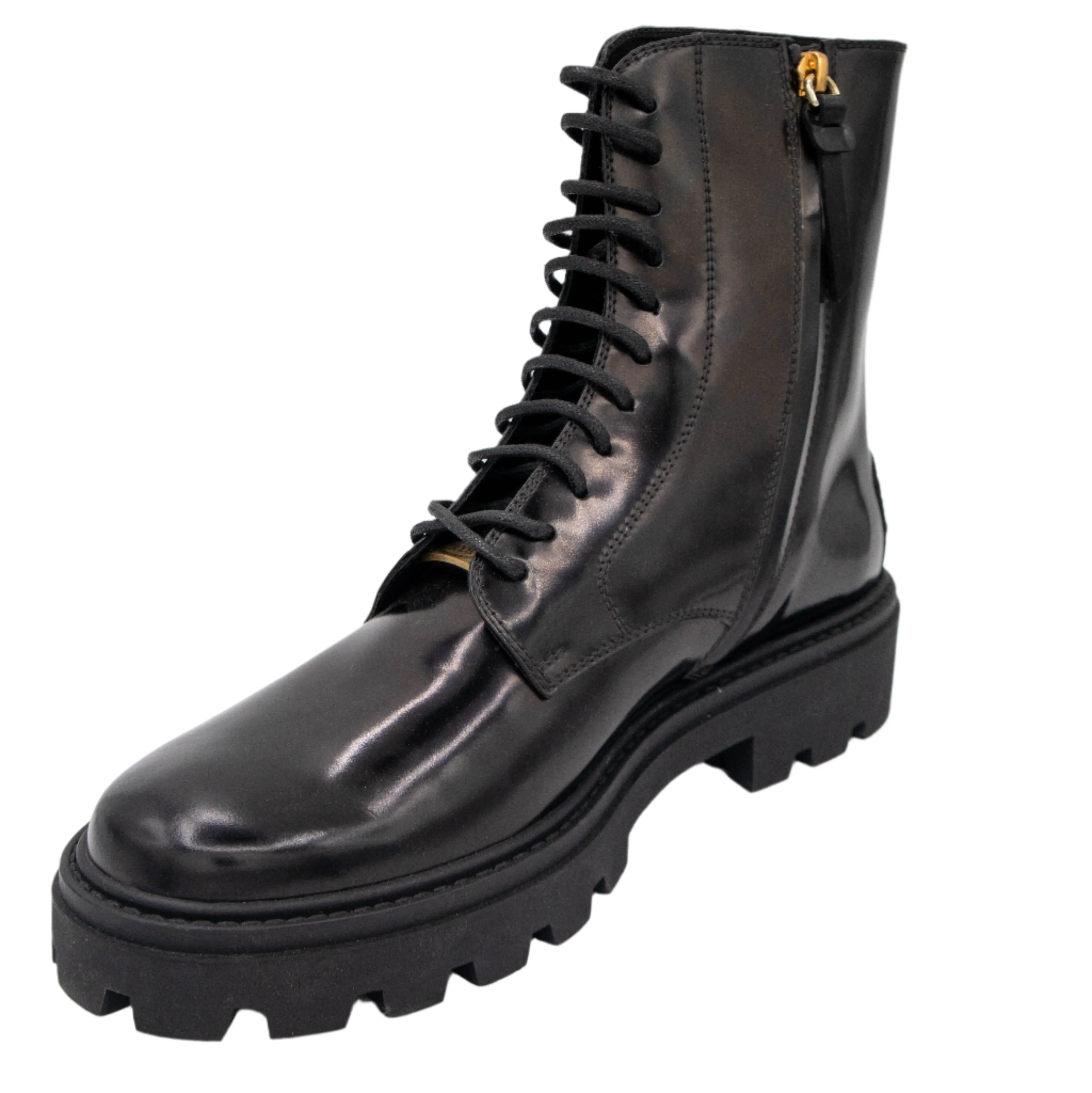 Tods Mens Leather Lace Up Boots in Black