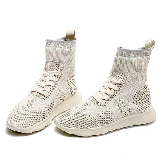 Women's Pure Color High Top Sock Shoes