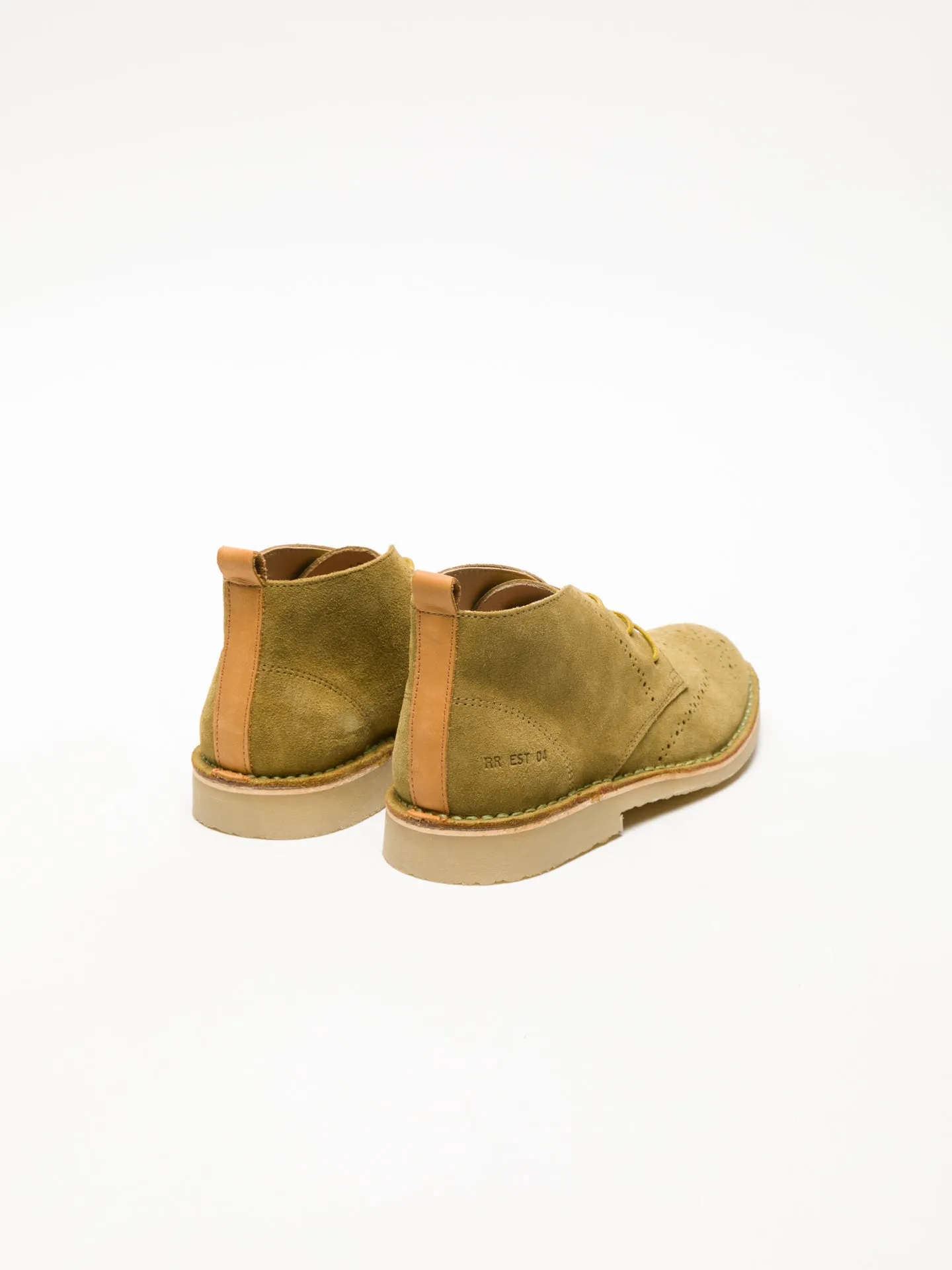 Yellow Lace-up Ankle Boots